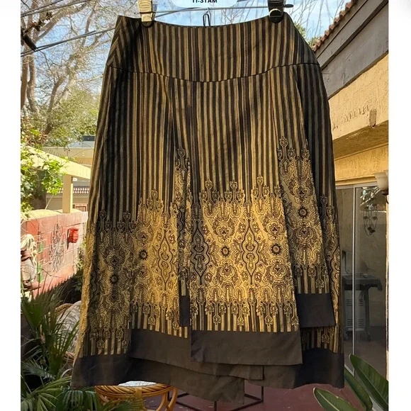 ISDA & Co. Pharoah Paneled Midi Burnished Gold & Black Shirt NWT Very Cool! Sz 6 - Picture 6 of 8